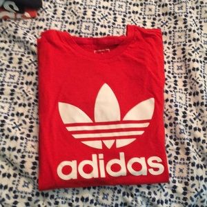 Red adidas tee